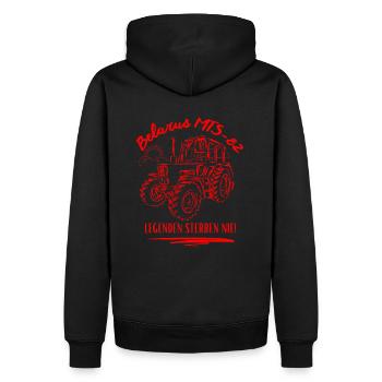 Biélorussie MTS-82 / GDR Machines agricoles - Sweat à capuche Premium bio Homme - noir - Dos - Nico (187cm)
