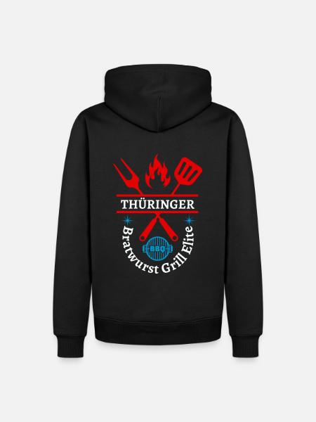 Thüringen-Thüringer Bratwurst Grill Elite - Männer Premium Bio Hoodie - Schwarz