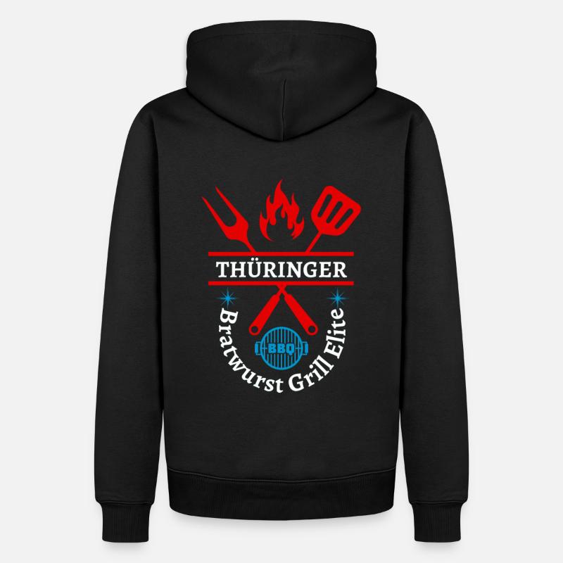 Thüringen-Thüringer Bratwurst Grill Elite - Männer Premium Bio Hoodie - Schwarz