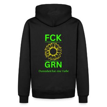FCK GRN-Anti Grüne-Dummheit hat eine Farbe - Männer Premium Bio Hoodie - Schwarz - Hinten - Nico (187cm)