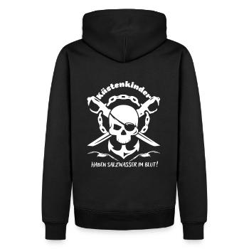 Coastal children have salt water in the blood skull anchor - Men’s Premium Organic Hoodie - black - Back - Nico (187cm)