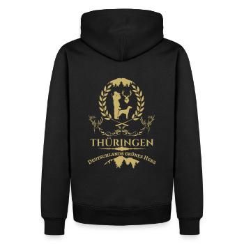 Thuringia-Germany's green heart - Men’s Premium Organic Hoodie - black - Back - Nico (187cm)