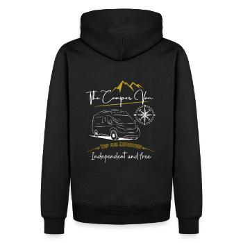 Camper Kastenwagen Wohnmobil Spruch + Motiv - Männer Premium Bio Hoodie - Schwarz - Hinten - Nico (187cm)