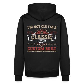 70e anniversaire homme Mars Né en 1953 Classique - Sweat à capuche Premium bio Homme - noir - Dos - Nico (187cm)