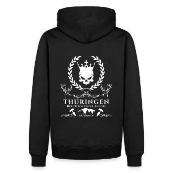 Thüringen-Der Osten feiert anders ! - Männer Premium Bio Hoodie - Schwarz - Hinten - Nico (187cm)