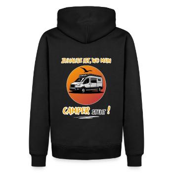 Zuhause Ist Wo Mein Camper steht-Kastenwagen-WoMo - Männer Premium Bio Hoodie - Schwarz - Hinten - Nico (187cm)