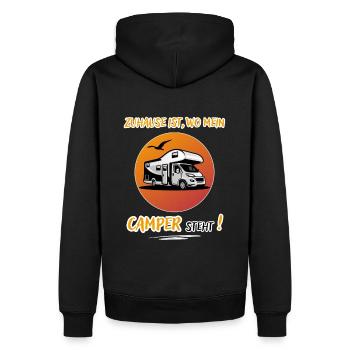 Zuhause Ist Wo Mein Camper steht-Kastenwagen-WoMo - Männer Premium Bio Hoodie - Schwarz - Hinten - Nico (187cm)