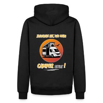 Zuhause Ist Wo Mein Camper steht-Kastenwagen-WoMo - Männer Premium Bio Hoodie - Schwarz - Hinten - Nico (187cm)