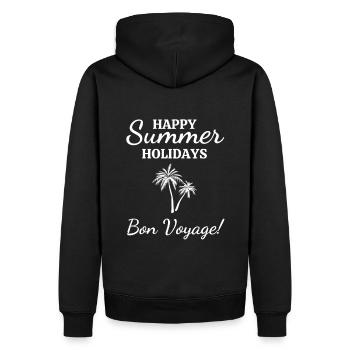 Happy Summer Holidays-Bon Voyage!-Sommer Urlaub - Männer Premium Bio Hoodie - Schwarz - Hinten - Nico (187cm)