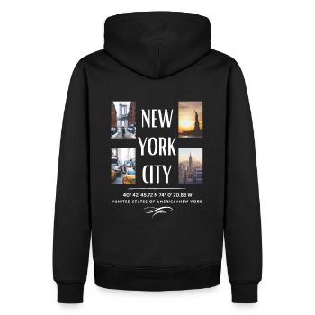 New York City Skyline NYC Manhattan - Sweat à capuche Premium bio Homme - noir - Dos - Nico (187cm)
