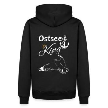 Baltic Sea King-Baltique Sea King Ancre et mouette - Sweat à capuche Premium bio Homme - noir - Dos - Nico (187cm)