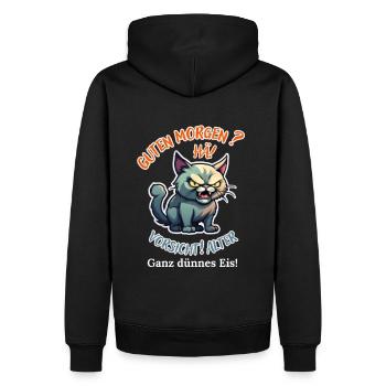 Guten Morgen? Hä! Vorsicht Alter Ganz Dünnes Eis - Männer Premium Bio Hoodie - Schwarz - Hinten - Nico (187cm)