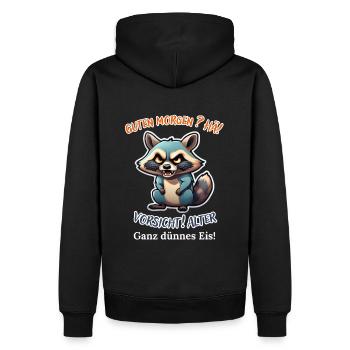 Guten Morgen? Hä! Vorsicht Alter Ganz Dünnes Eis - Männer Premium Bio Hoodie - Schwarz - Hinten - Nico (187cm)