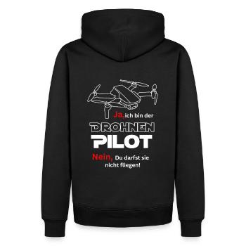 Drone Pilot - Men’s Premium Organic Hoodie - black - Back - Nico (187cm)
