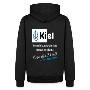 Pour moi, Kiel est la plus belle ville hanséatique du monde - Sweat à capuche Premium bio Homme - noir - Dos - Nico (187cm)