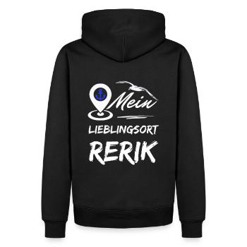 Rerik mein Lieblingsort-Ostseebad Rerik-Möwe Anker - Männer Premium Bio Hoodie - Schwarz - Hinten - Nico (187cm)
