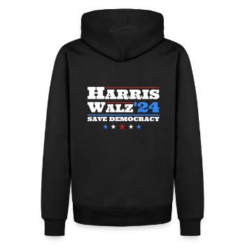 Kamala Harris & Tim Walz 2024 T-shirt classique - Sweat à capuche Premium bio Homme - noir - Dos - Nico (187cm)