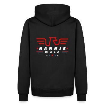 Kamala Harris & Tim Walz 2024 Chemise de soutien - Sweat à capuche Premium bio Homme - noir - Dos - Nico (187cm)