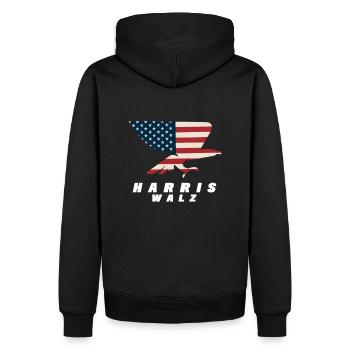 Kamala Harris & Tim Walz 2024 US EAGLE Chemise - Sweat à capuche Premium bio Homme - noir - Dos - Nico (187cm)