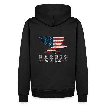 Kamala Harris & Tim Walz 2024 US EAGLE Chemise - Sweat à capuche Premium bio Homme - noir - Dos - Nico (187cm)