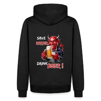 Save Water, Drink Beer - Funny Party Devil - Men’s Premium Organic Hoodie - black - Back - Nico (187cm)
