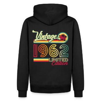 Cadeau original vintage 1962 50ème anniversaire - Sweat à capuche Premium bio Homme - noir - Dos - Nico (187cm)