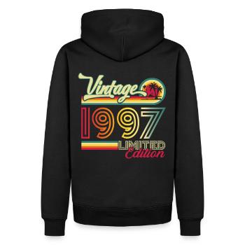 Cadeau original vintage 1997 25ème anniversaire - Sweat à capuche Premium bio Homme - noir - Dos - Nico (187cm)