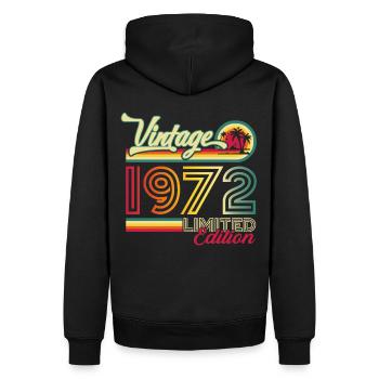 Cadeau original vintage 1972 50ème anniversaire - Sweat à capuche Premium bio Homme - noir - Dos - Nico (187cm)