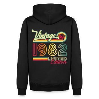 Cadeau original vintage 1982 40ème anniversaire - Sweat à capuche Premium bio Homme - noir - Dos - Nico (187cm)