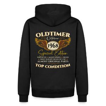 Oldtimer October 1968 54th birthday gift - Men’s Premium Organic Hoodie - black - Back - Nico (187cm)