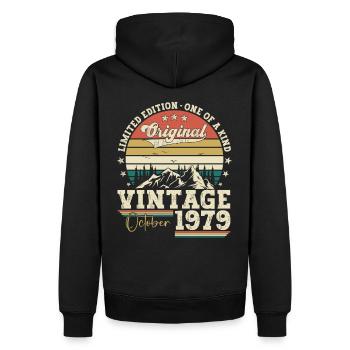 Original Octobre 1979 43ème Anniversaire Cadeau Cool - Sweat à capuche Premium bio Homme - noir - Dos - Nico (187cm)