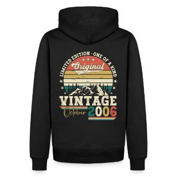 Original October 2006 16th Birthday Gift Cool - Men’s Premium Organic Hoodie - black - Back - Nico (187cm)