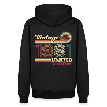 Original vintage 1981 41st birthday gift - Men’s Premium Organic Hoodie - black - Back - Nico (187cm)