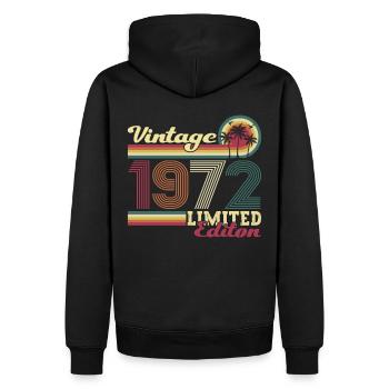 Original vintage 1972 50th birthday gift - Men’s Premium Organic Hoodie - black - Back - Nico (187cm)
