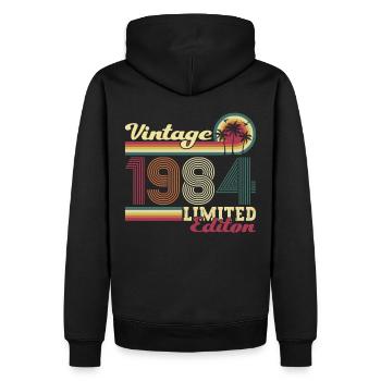 Original vintage 1984 39th birthday gift - Men’s Premium Organic Hoodie - black - Back - Nico (187cm)