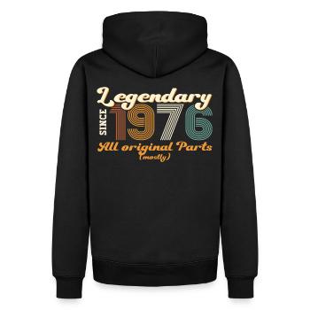 Cadeau original vintage 1976 46ème anniversaire - Sweat à capuche Premium bio Homme - noir - Dos - Nico (187cm)
