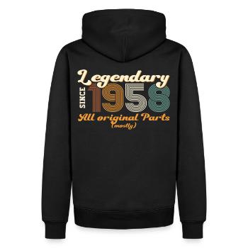 Cadeau original vintage 1958 64ème anniversaire - Sweat à capuche Premium bio Homme - noir - Dos - Nico (187cm)