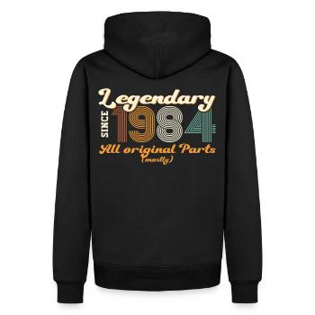 Original vintage 1984 39th birthday gift - Men’s Premium Organic Hoodie - black - Back - Nico (187cm)