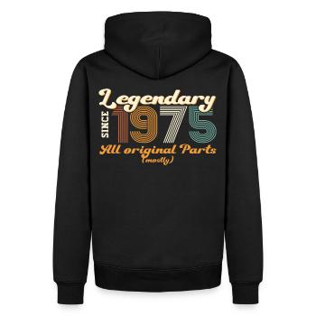 Cadeau original vintage 1975 47ème anniversaire - Sweat à capuche Premium bio Homme - noir - Dos - Nico (187cm)