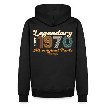 Original vintage 1970 cadeau de 52ème anniversaire - Sweat à capuche Premium bio Homme - noir - Dos - Nico (187cm)