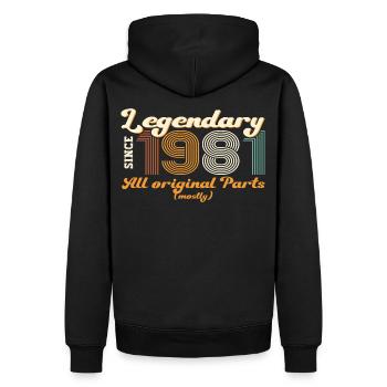Original vintage 1981 41st birthday gift - Men’s Premium Organic Hoodie - black - Back - Nico (187cm)