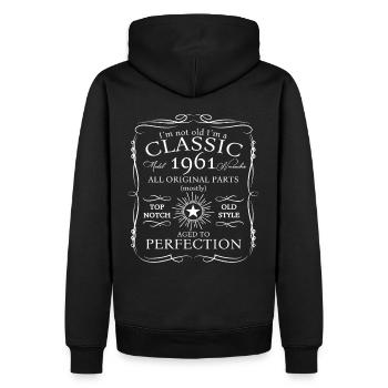 Classique Novembre 1961 61e anniversaire Cadeau - Sweat à capuche Premium bio Homme - noir - Dos - Nico (187cm)