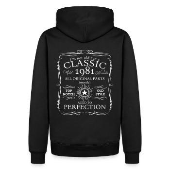 Klassiker November 1981 41. Geburtstag Geschenk - Männer Premium Bio Hoodie - Schwarz - Hinten - Nico (187cm)