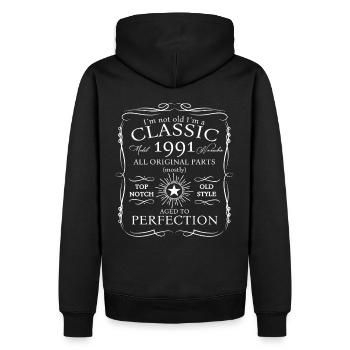 Klassiker November 1991 31. Geburtstag Geschenk - Männer Premium Bio Hoodie - Schwarz - Hinten - Nico (187cm)