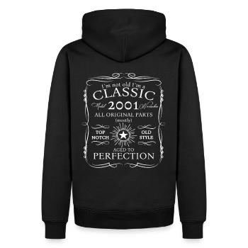Klassiker November 2001 21. Geburtstag Geschenk - Männer Premium Bio Hoodie - Schwarz - Hinten - Nico (187cm)