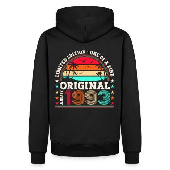 Born 1993 January 30th birthday Gift man - Men’s Premium Organic Hoodie - black - Back - Nico (187cm)