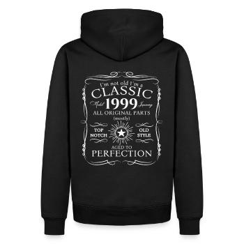 Né le 24 janvier 1999 Gift Man - Sweat à capuche Premium bio Homme - noir - Dos - Nico (187cm)