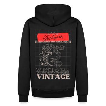 Le streetwear - Sweat à capuche Premium bio Homme - noir - Dos - Nico (187cm)