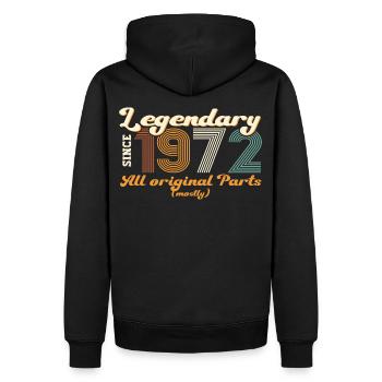 Original vintage 1972 50th birthday gift - Men’s Premium Organic Hoodie - black - Back - Nico (187cm)