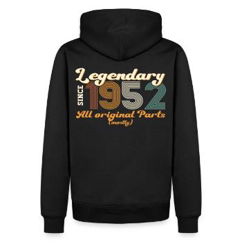 Cadeau original vintage 1952 70ème anniversaire - Sweat à capuche Premium bio Homme - noir - Dos - Nico (187cm)